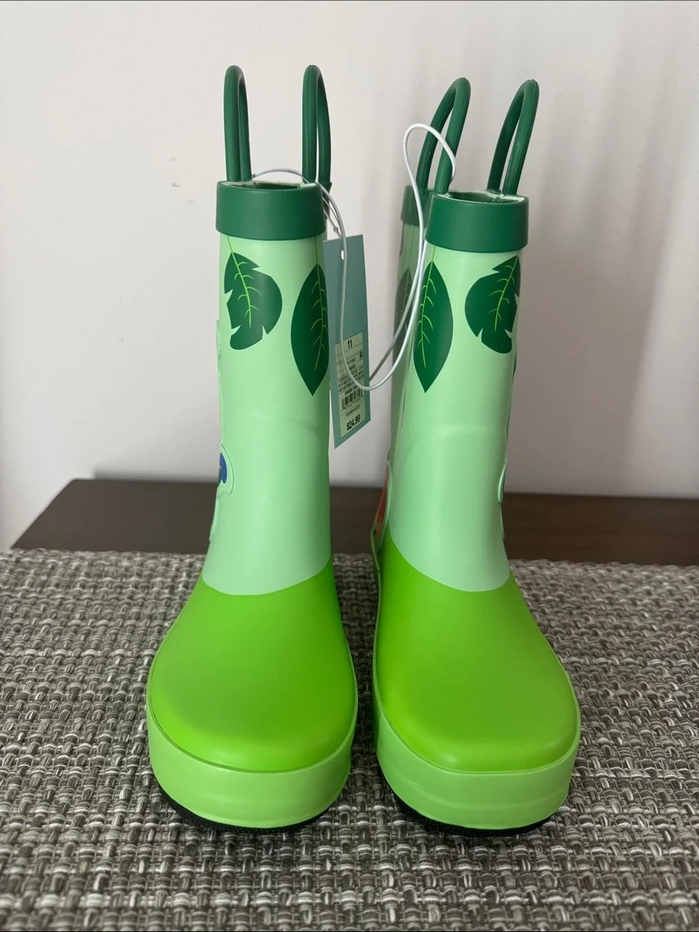 Cat & Jack Green Caterpillar Kesi Rainboots Toddler Size 11 New NWT